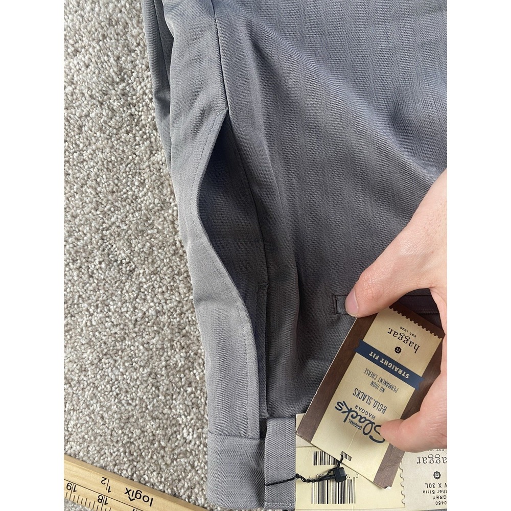 Haggar Heather Atria Grey Men 42x30 Eclo Slacks Non Iron Straight Fit Flat Front - Picture 10 of 11